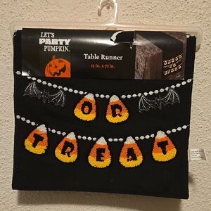Let's Party Pumpkin Halloween Trick Or Treat Table Runner